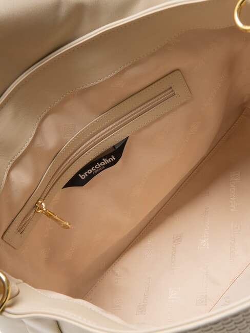 NAOMI Bolso de cuero tipo cartera beige - Bolsos Mujer