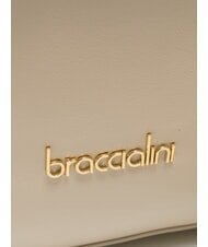 BRACCIALINI NORA Bolso bandolera de piel con hebillas beige - Bolsos Mujer - 3