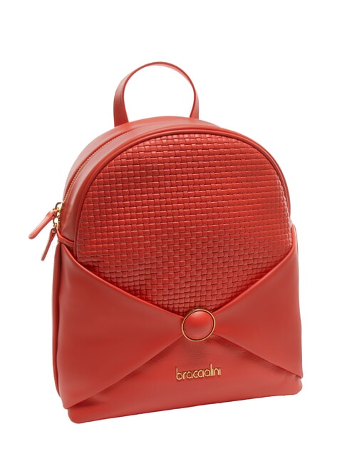 NAOMI Mochila redonda de cuero rojo - Bolsos Mujer