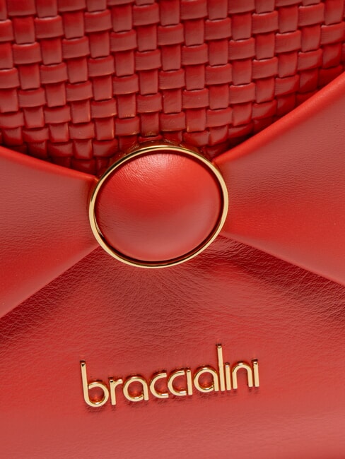 NAOMI Mochila redonda de cuero rojo - Bolsos Mujer