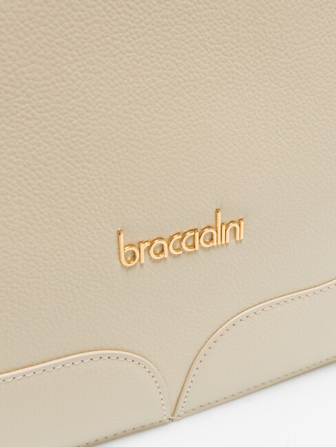 HELLEN Bolsa de compras de cuero beige - Bolsos Mujer