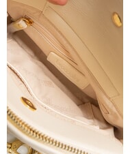 BRACCIALINI GISELLE Bolso de hombro con logo y tachuelas beige - Bolsos Mujer - 5