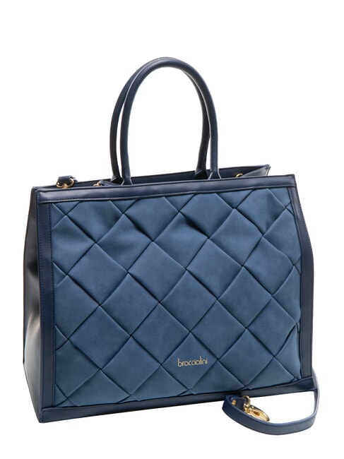 ICONS Tote Bolso de mano, con bandolera azul - Bolsos Mujer