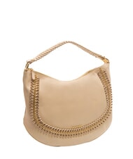 BRACCIALINI NAOMI Bolso hobo de piel con cadena beige - Bolsos Mujer - 2