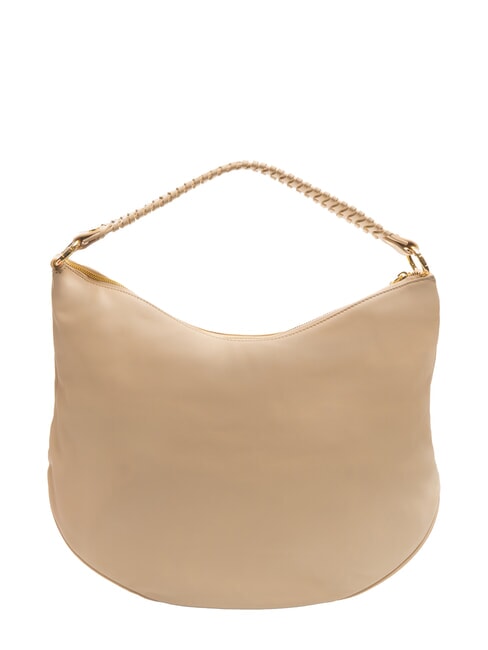 NAOMI Bolso hobo de piel con cadena beige - Bolsos Mujer