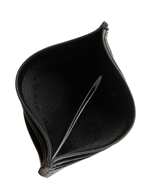 BASIC Tarjetero de piel con logo met&aacute;lico negro - Carteras Mujer