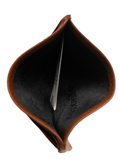 BASIC Tarjetero de cuero marr&oacute;n - Carteras Mujer