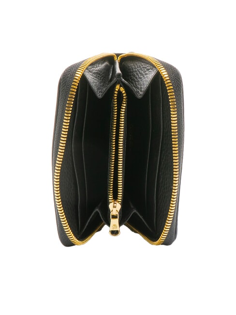 BASIC Cartera pequeña de cuero con cremallera negro - Carteras Mujer