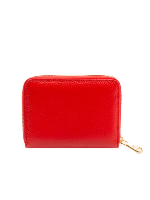 BASIC Cartera peque&ntilde;a de cuero con cremallera rojo - Carteras Mujer