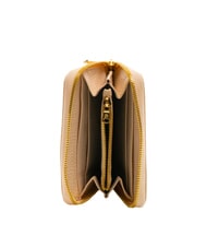 BRACCIALINI BASIC Cartera peque&ntilde;a de cuero con cremallera beige - Carteras Mujer - 2