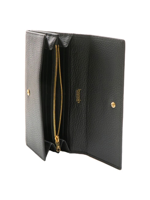 BASIC Cartera grande de piel continental negro - Carteras Mujer