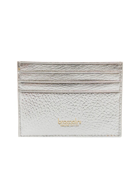 BASIC Tarjetero de cuero plata - Carteras Mujer