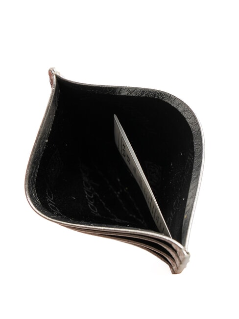 BASIC Tarjetero de cuero plata - Carteras Mujer