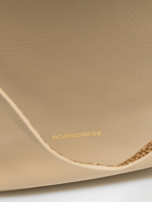 NUEVE  Bolso de hombro, de piel arena - Bolsos Mujer