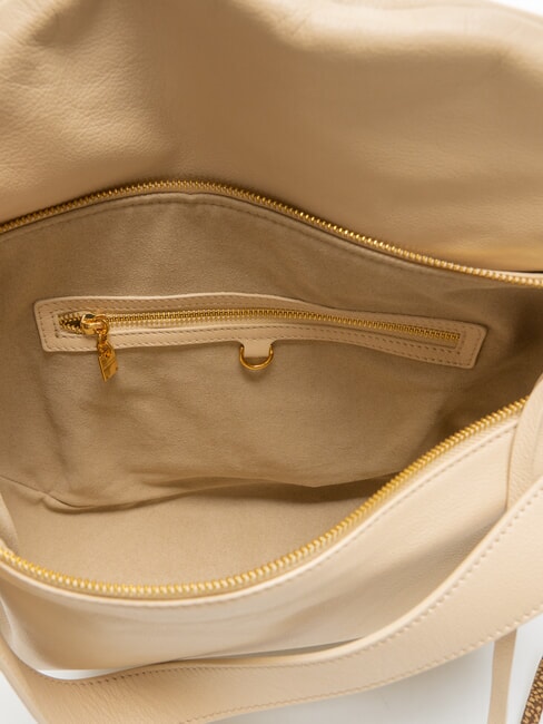 NUEVE  Bolso de hombro, de piel arena - Bolsos Mujer