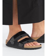 BIRKENSTOCK UJI Sandalia tipo zapatilla de cuero negro - Zapatos Mujer - 8