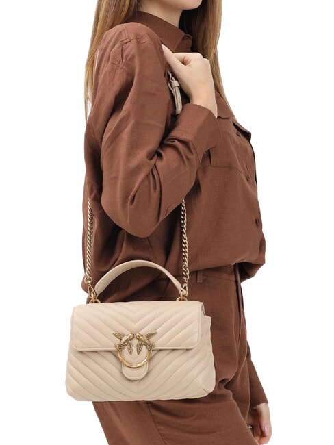LOVE LADY PUFF Mini bolso de mano, con bandolera beige-gris ahumado-oro antiguo - Bolsos Mujer