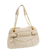 BRACCIALINI GISELLE Bolso de hombro con logo metálico beige - Bolsos Mujer - 2