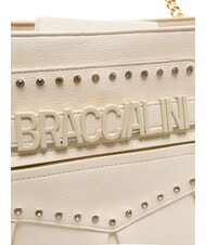 BRACCIALINI GISELLE Bolso de hombro con logo metálico beige - Bolsos Mujer - 3