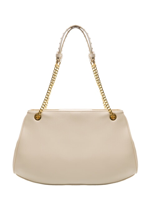 GISELLE Bolso de hombro con logo metálico beige - Bolsos Mujer