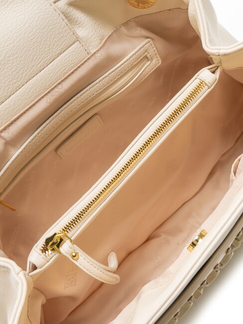 GISELLE Bolso de hombro con logo metálico beige - Bolsos Mujer