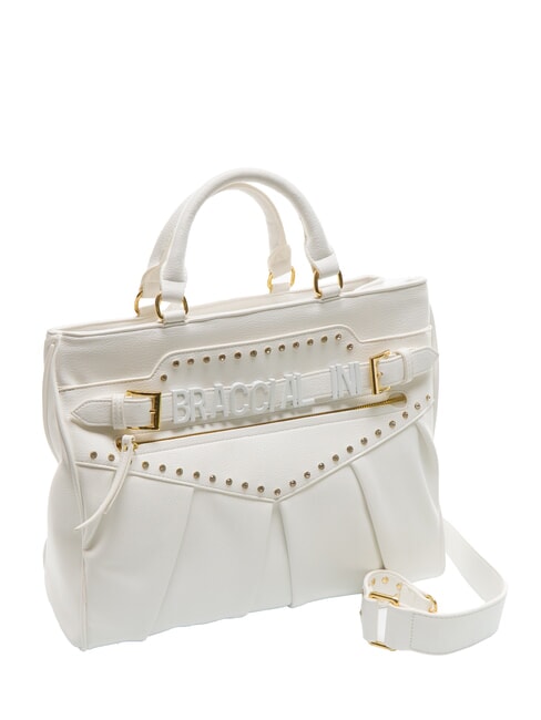 GISELLE Bolso de mano con logotipo de metal blanco - Bolsos Mujer