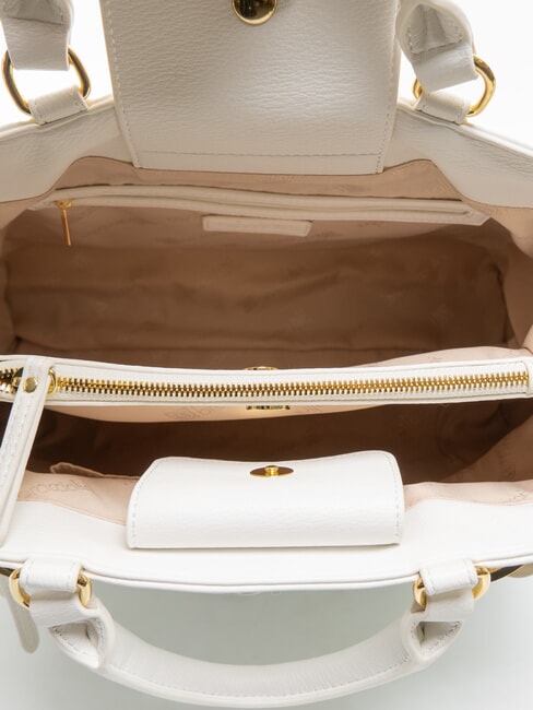 GISELLE Bolso de mano con logotipo de metal blanco - Bolsos Mujer