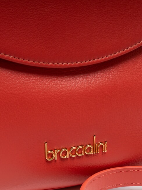 SOFIA Bolso de piel con pequeñas flores rojo - Bolsos Mujer