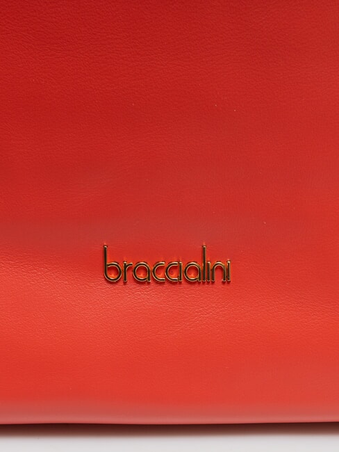 SOFIA Bolso bandolera de piel con pequeñas flores rojo - Bolsos Mujer