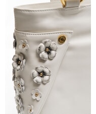 BRACCIALINI SOFIA Bolso bandolera de piel con pequeñas flores blanco - Bolsos Mujer - 3