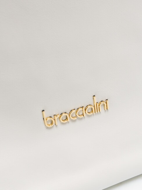 SOFIA Bolso bandolera de piel con pequeñas flores blanco - Bolsos Mujer