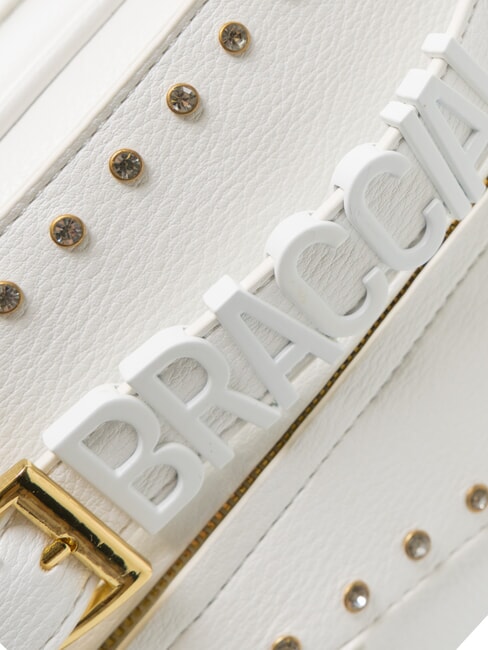 GISELLE Bolso baúl con logotipo metálico blanco - Bolsos Mujer