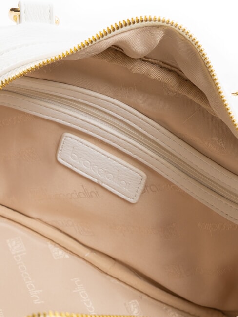 GISELLE Bolso baúl con logotipo metálico blanco - Bolsos Mujer