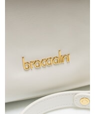 BRACCIALINI NORA Bolso bandolera de piel con hebillas blanco - Bolsos Mujer - 3