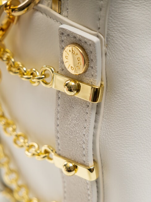 NORA Bolso bandolera de piel con hebillas blanco - Bolsos Mujer