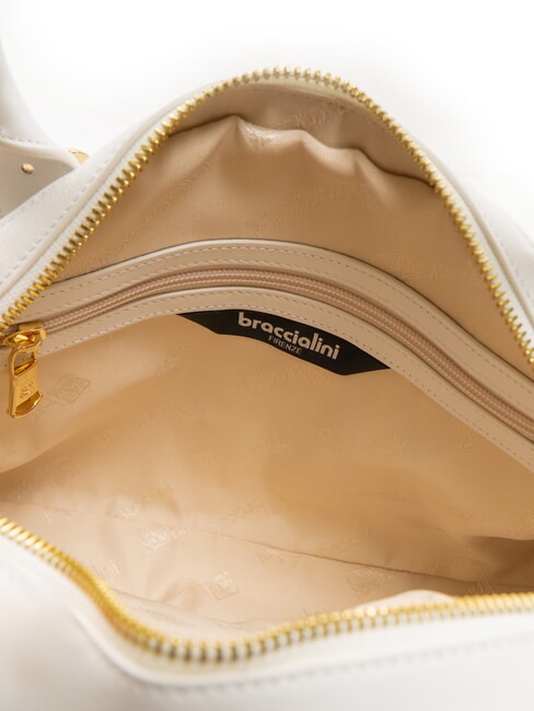 NORA Bolso bandolera de piel con hebillas blanco - Bolsos Mujer