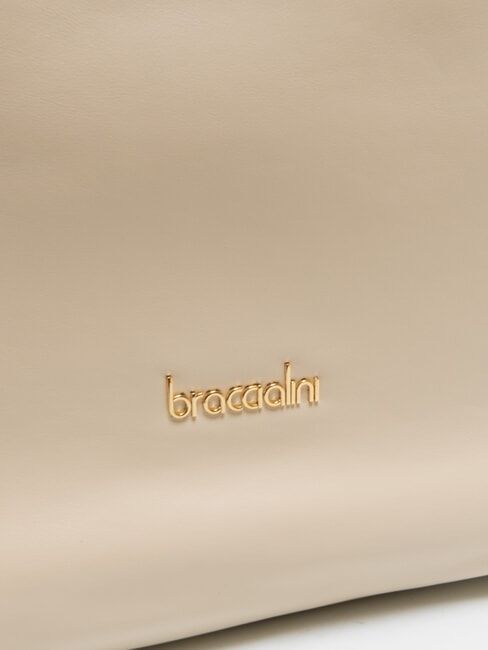 NORA Bolso hobo de cuero beige - Bolsos Mujer