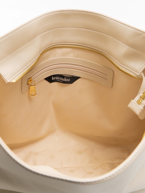 NORA Bolso hobo de cuero beige - Bolsos Mujer