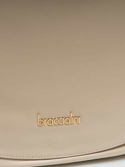 NORA Bolso de hombro de piel beige - Bolsos Mujer