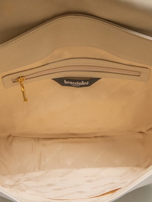 NORA Bolso de hombro de piel beige - Bolsos Mujer