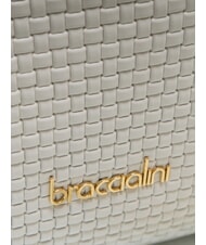 BRACCIALINI NAOMI Bolso baúl de cuero trenzado blanco - Bolsos Mujer - 3