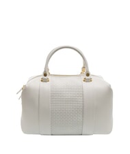 BRACCIALINI NAOMI Bolso baúl de cuero trenzado blanco - Bolsos Mujer - 4