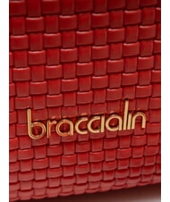 BRACCIALINI NAOMI Bolso ba&uacute;l de cuero trenzado rojo - Bolsos Mujer - 3