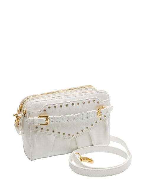 GISELLE Bolso de hombro con logo y tachuelas blanco - Bolsos Mujer