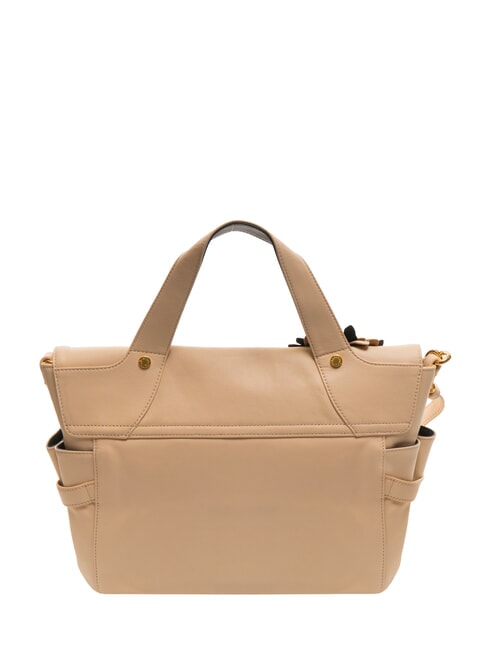 SOFIA Bolso de piel con flor beige - Bolsos Mujer