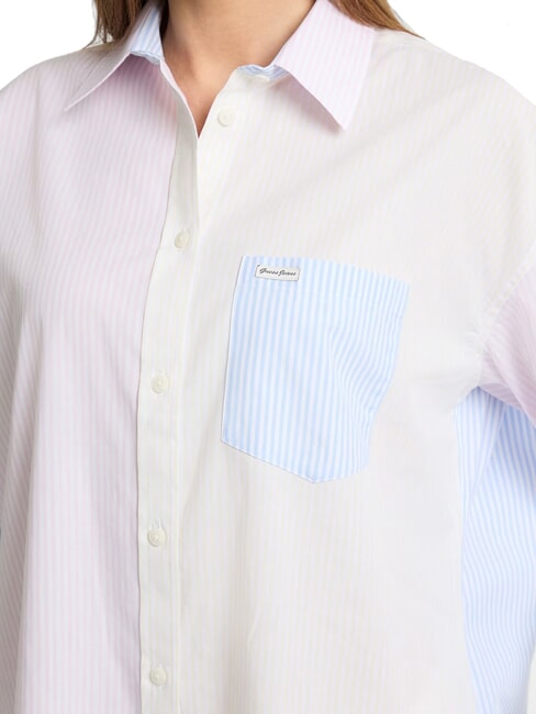 LS OVERSIVE POCKETS Camisa holgada de rayas rayas multicolores - Camisas