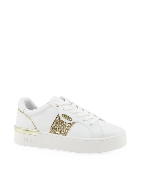 SILVIA 906 Zapatillas con banda de purpurina blanco brillante/dorado - Zapatos Mujer