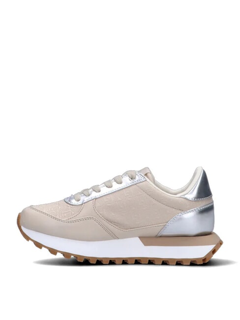 EVELYN 915 Zapatillas con inserciones de logotipo beige/plata - Zapatos Mujer