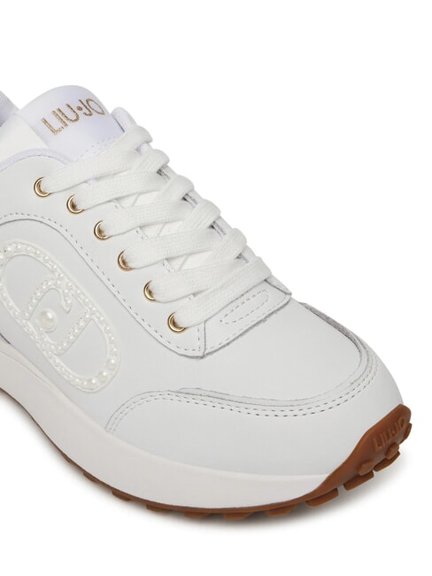 LOLO 17 Zapatillas de piel con logo de perla blanco - Zapatos Mujer