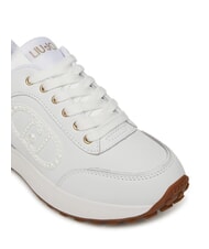 LIUJO LOLO 17 Zapatillas de piel con logo de perla blanco - Zapatos Mujer - 3